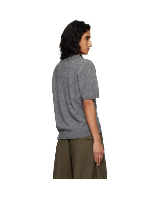 Entire studios Black Short Sleeve Knit Polo