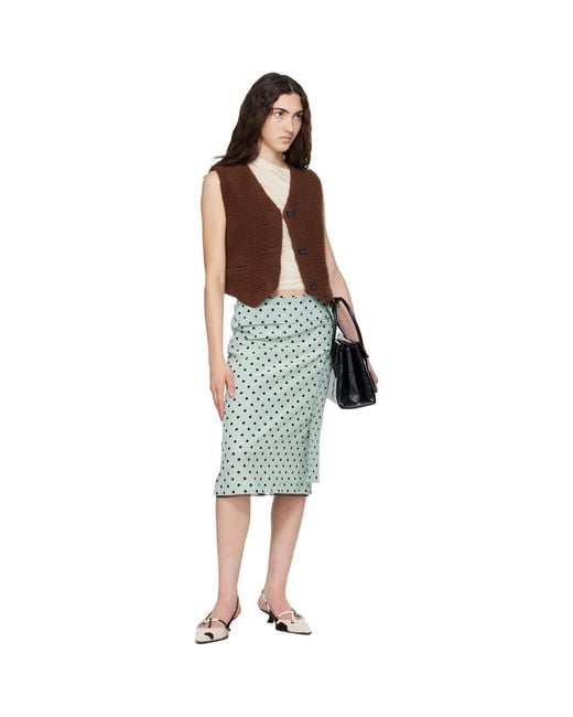 Marni Green Polka Dots Midi Skirt