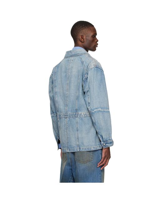 ANDERSSON BELL Blue Jeweled Denim Jacket for men