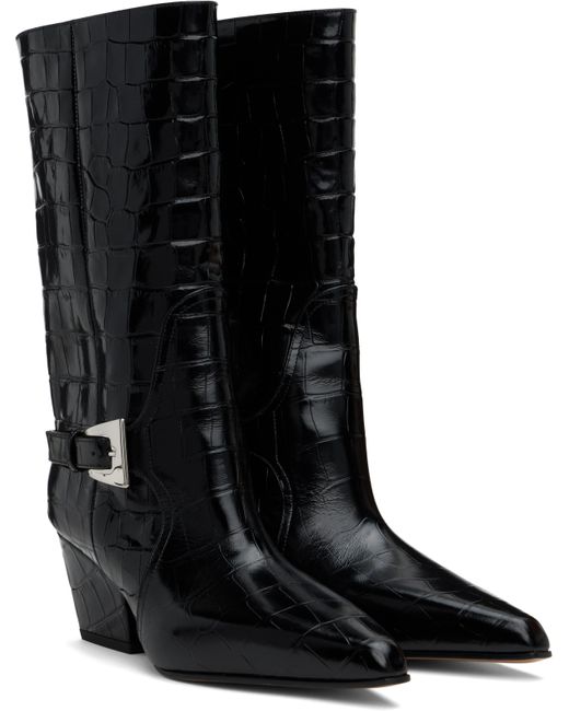 Paris Texas Black Jane Buckle Midcalf 60 Boots