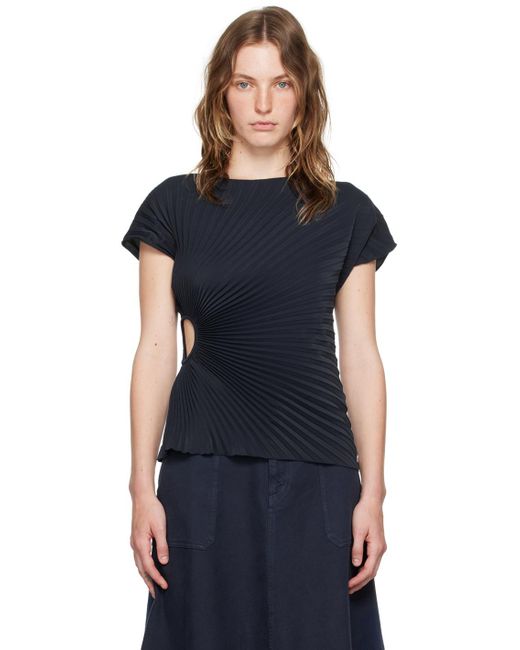 KENZO Black Paris Sun-Ray Pleats T-Shirt