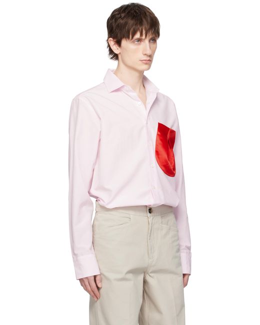 メンズ J.W. Anderson ピンク Satin Balloon Pocket シャツ Multicolor