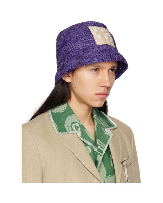 Jacquemus Blue Cappelli Uomo Rafia Viola/Porpora for men