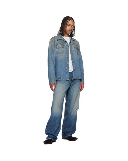 MM6 by Maison Margiela Blue Denim Trucker Jacket for men