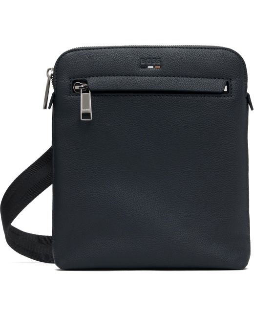 Sac Bleu Marine En Cuir Synthétique Grainé Boss pour homme en coloris Black