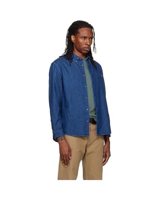 A.P.C. Blue Lightweight Denim Shirt for men