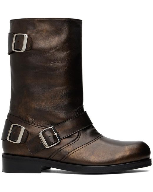 STEFAN COOKE Brown Ssense Exclusive Biker Boots for men