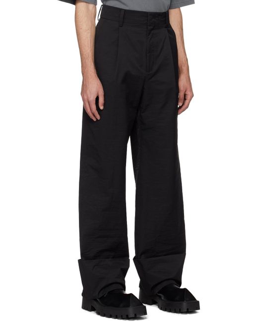 we11done Black Roll-up Trousers for men