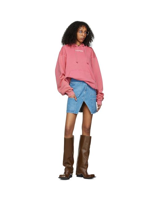 Lourdes Blue Cotton Miniskirt