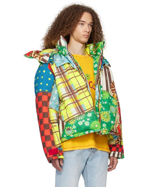 ERL Multicolor Color Cowboy Snowboard Down Jacket for men