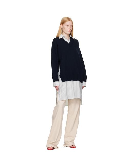 Stella McCartney Black Crewneck Jumper Shirt Midi Dress