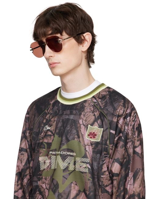 メンズ Off-White c/o Virgil Abloh ゴールド＆ブラウン Alexandria サングラス Black