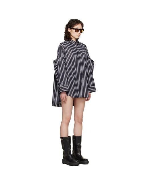 Sacai Black Poplin Shirt Minidress