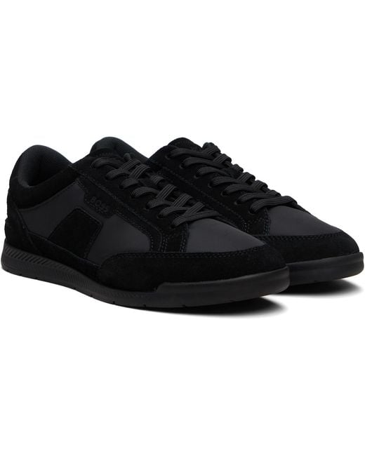Boss Black Satin Low Sneakers for men