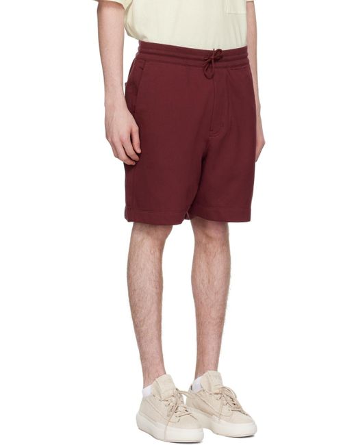 Y-3 Red Burgundy Loose-fit Shorts for men