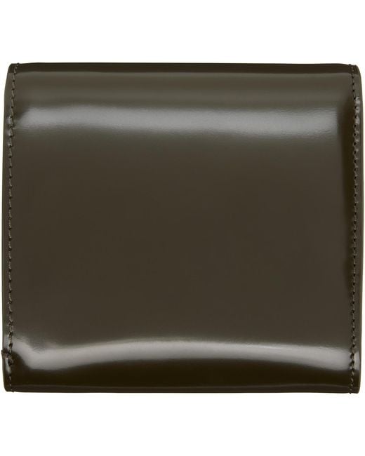 AMI Green Khaki Paris Paris Compact Wallet