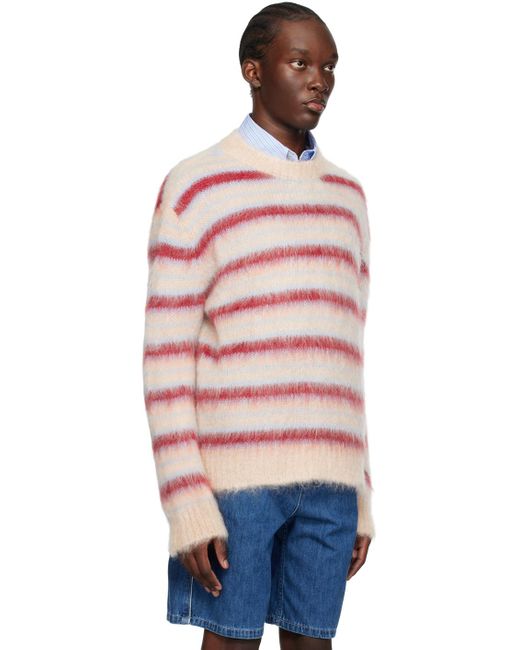 Marni Red Tan Striped Sweater for men