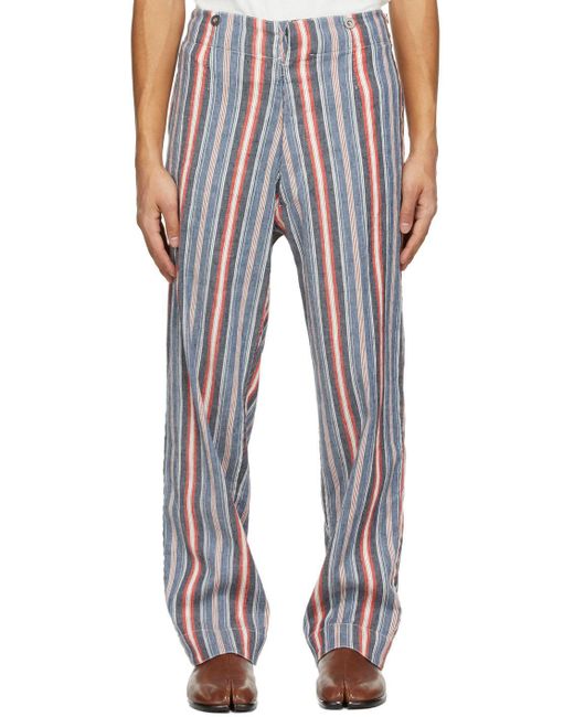 Maison Margiela Linen Striped Trousers 
