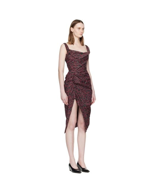 Vivienne Westwood Red Sleeveless Side Panther Midi Dress