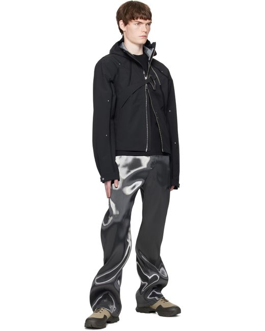 HELIOT EMIL Black Moire Technical Jacket for men
