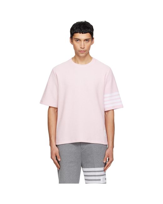 Thom Browne Multicolor Textured Pique 4-Bar T-Shirt for men