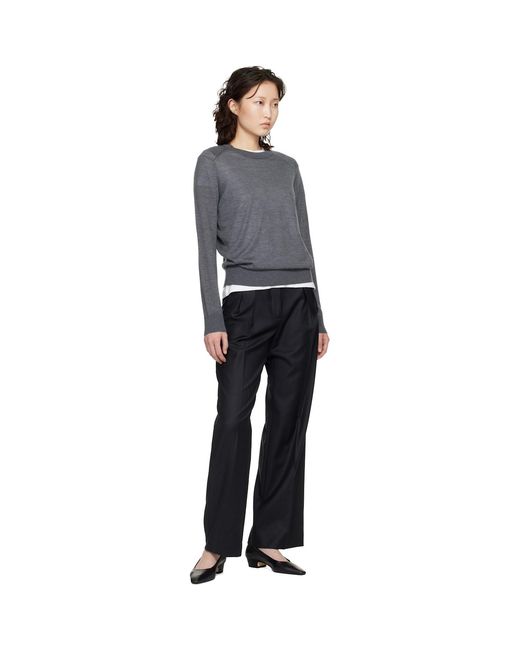 Loulou de Saison Black Sbiru Lds Straight Leg Trousers