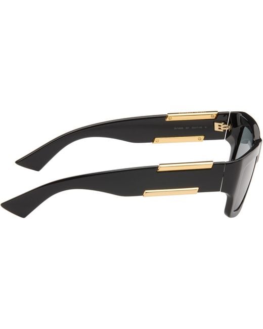 Bottega Veneta Black Dash Squared Sunglasses for men