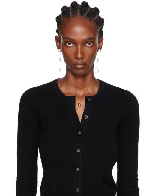 Sophie Buhai Black Small Pearl Drop Earrings