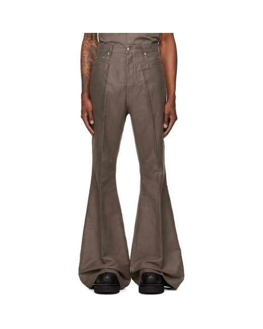 Rick Owens Brown Tower Bolan Bootcut Trousers for men