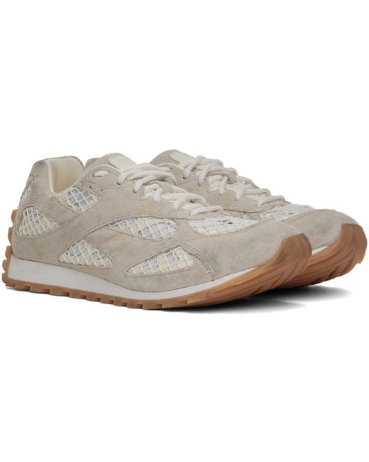 Bottega Veneta Gray Orbit Suede Mesh Runner Sneakers