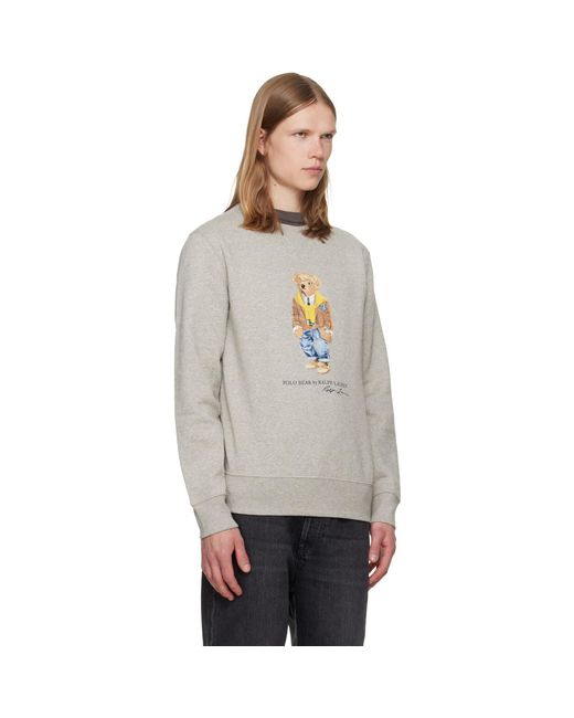 Polo Ralph Lauren Gray Polo Bear Fleece Sweatshirt for men