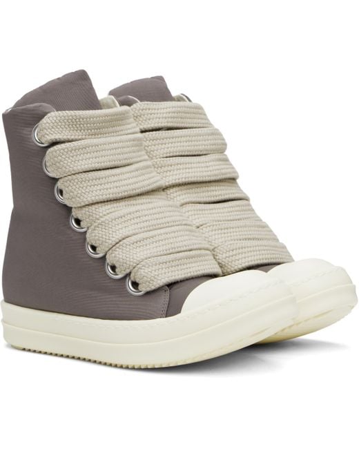 Rick Owens DRKSHDW グレー Hollywood Jumbo Lace Puffer Sneaks Gray Hollywood Jumbo Lace Puffer Sneakers by Rick Owens