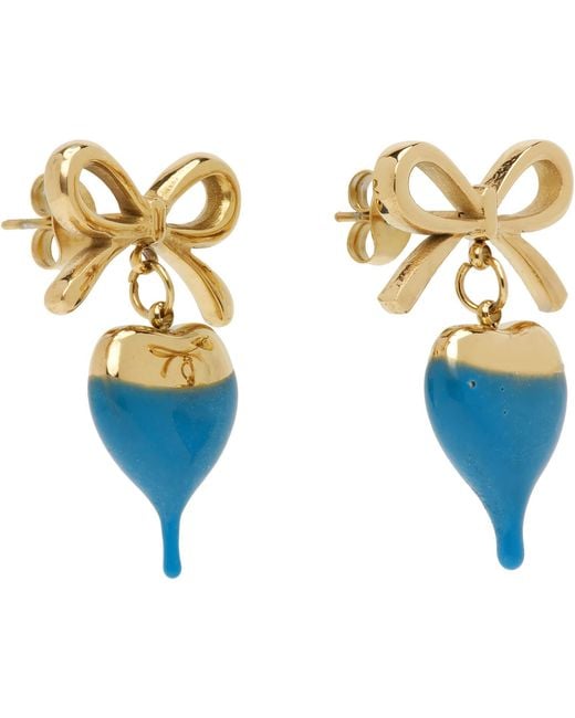 OTTOLINGER Black Dipped Bow Heart Earrings