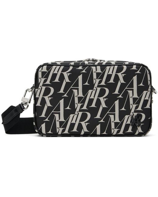 Sac caméra noir et blanc cassé à motif en tissu jacquard Amiri pour homme en coloris Black