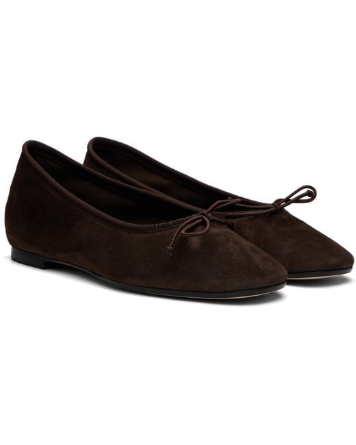 Aeyde Black Tiby Suede Ballerina Flats