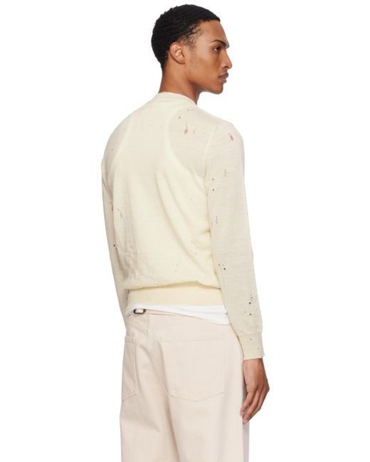 Pull Blanc Cassé En Laine MM6 by Maison Martin Margiela pour homme en coloris Natural