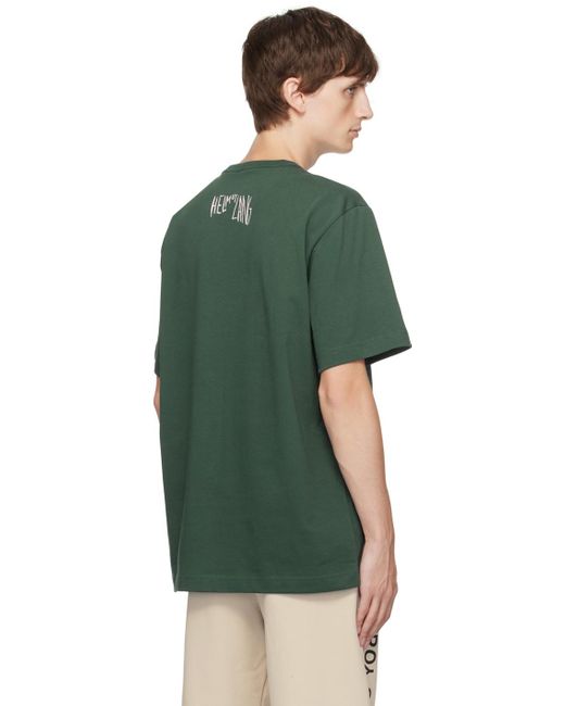 Helmut Lang Green Scribbled Cowboy T-shirt for men