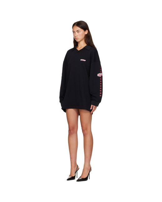Off-White c/o Virgil Abloh Black 'Off' Star Polo Sweat Minidress