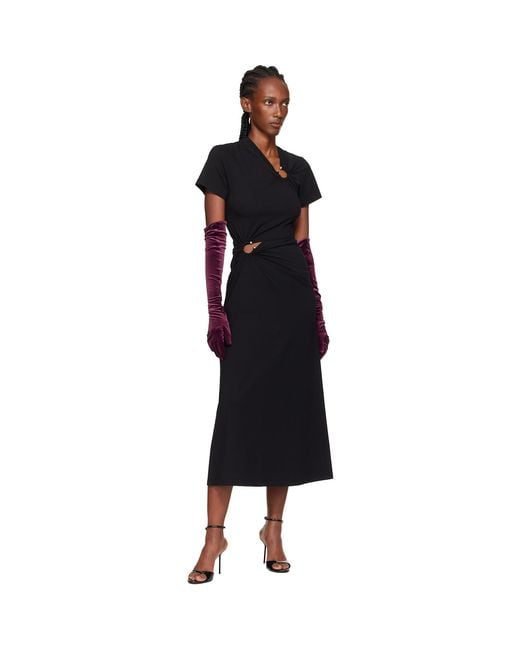 Mugler Purple Burgundy Velour Gloves