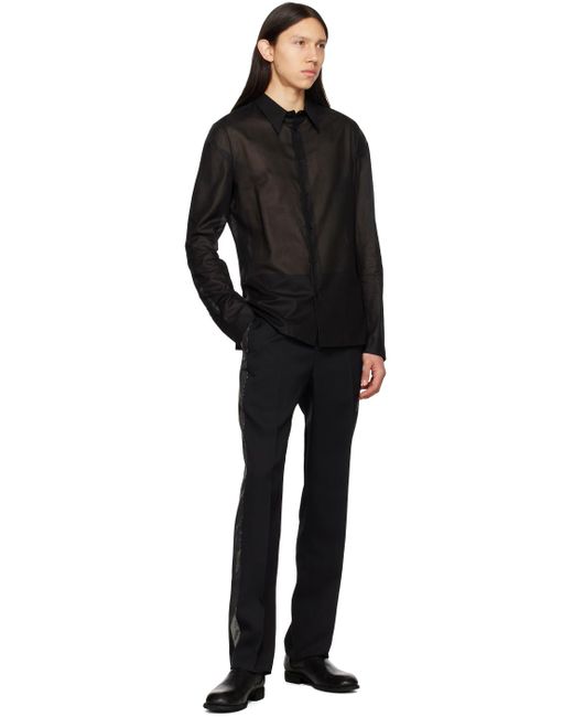 SAPIO Black Spread Collar Shirt for men