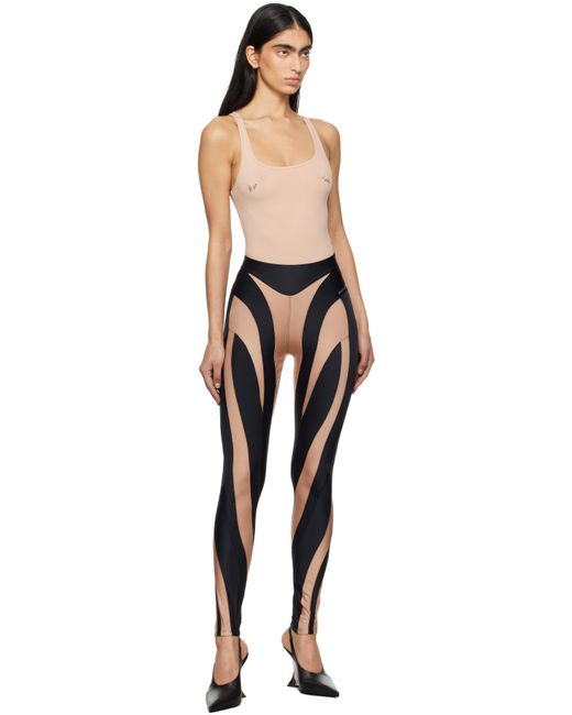 Legging Noir Et À Assemblage En Spirale Mugler en coloris Black