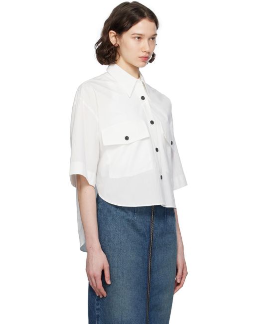 Khaite White Off- Flap Pocket Shirt