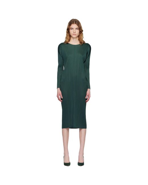 Pleats Please Issey Miyake Black Monthly Colors December Midi Dress
