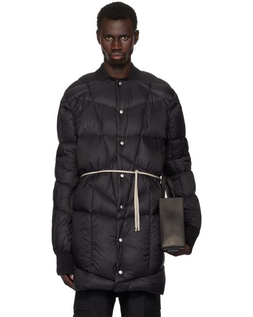 Rick Owens Black Porterville Flight Liner Down Coat for men