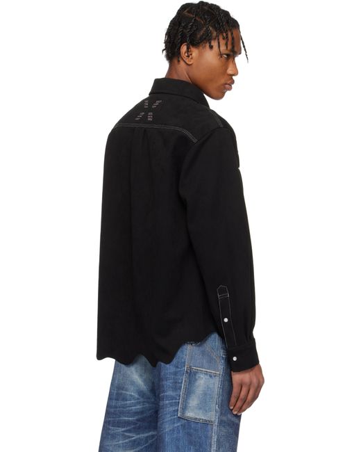 ANDERSSON BELL Black Lemmans Faux-Suede Shirt for men
