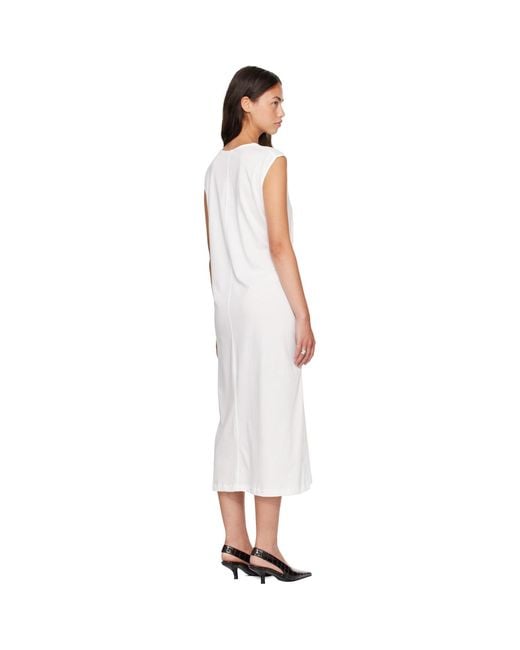 Totême White Tie-Waist Jersey Midi Dress