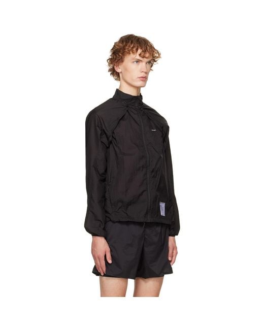 Satisfy Black Rippy Modular Windbreaker Jacket for men