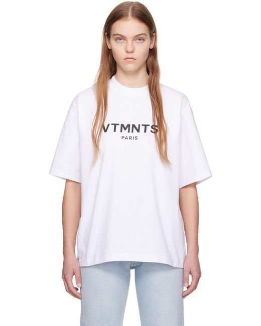 VTMNTS ホワイト ロゴ Tシャツ White