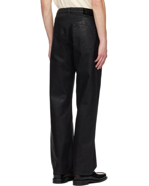 SAINTWOODS Black Waxed Jeans for men