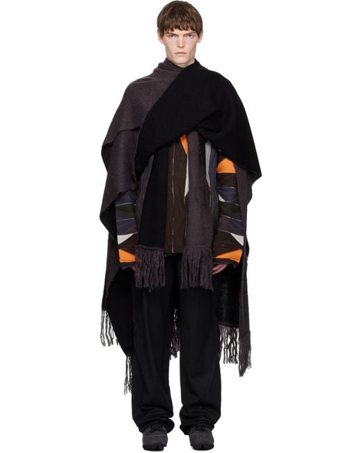 Kiko Kostadinov Tarr Throw Scarf in Black for Men | Lyst Australia